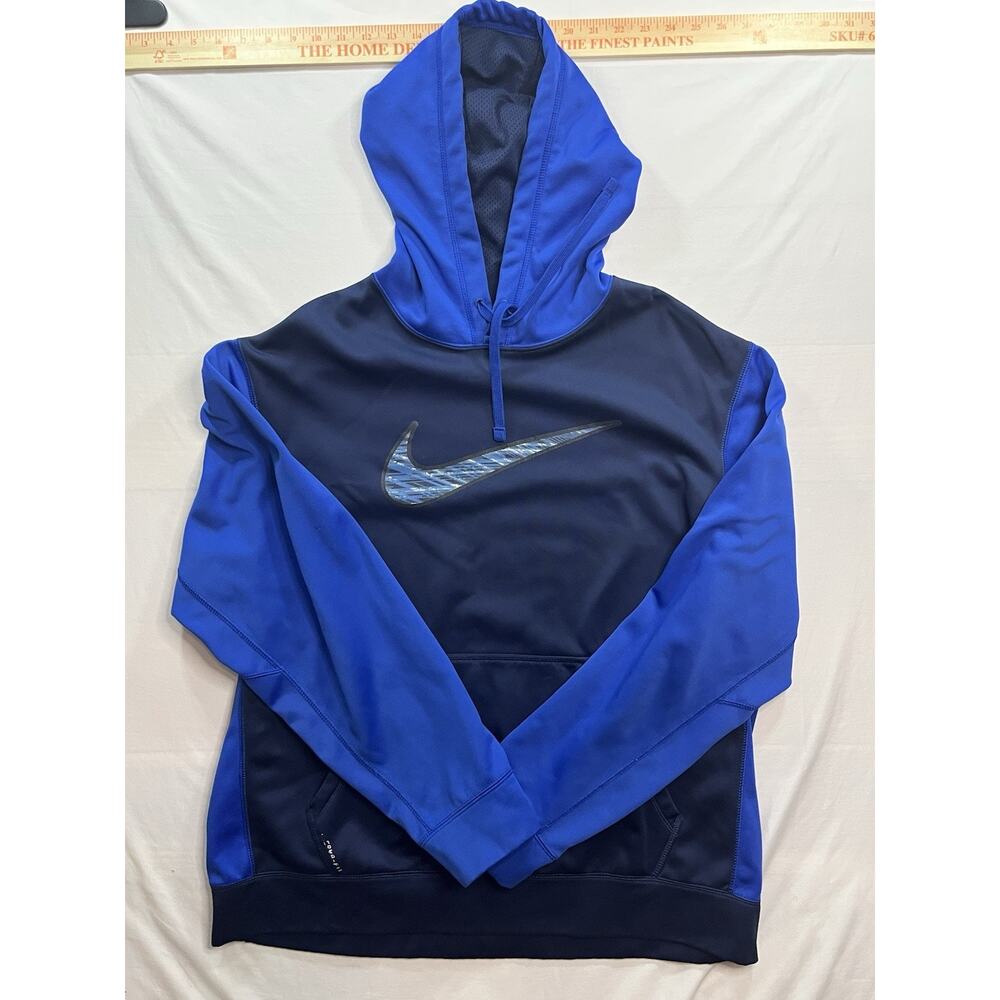 Nike Therma-FIT Hoodie Mens XL Blue Navy Swoosh Pullover
